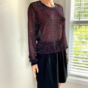 LIZ CLAIBORNE blouse Sz S BANANA REPUBLIC skirt Sz M 2 pieces